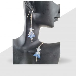 Boucles d'oreilles Lucite Fleur Bleue