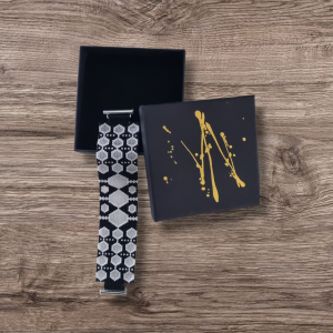 Manchette Hexa Circle Noir Elegant